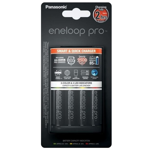 Panasonic Eneloop Lader CC55 + 4x AA 2500mAh