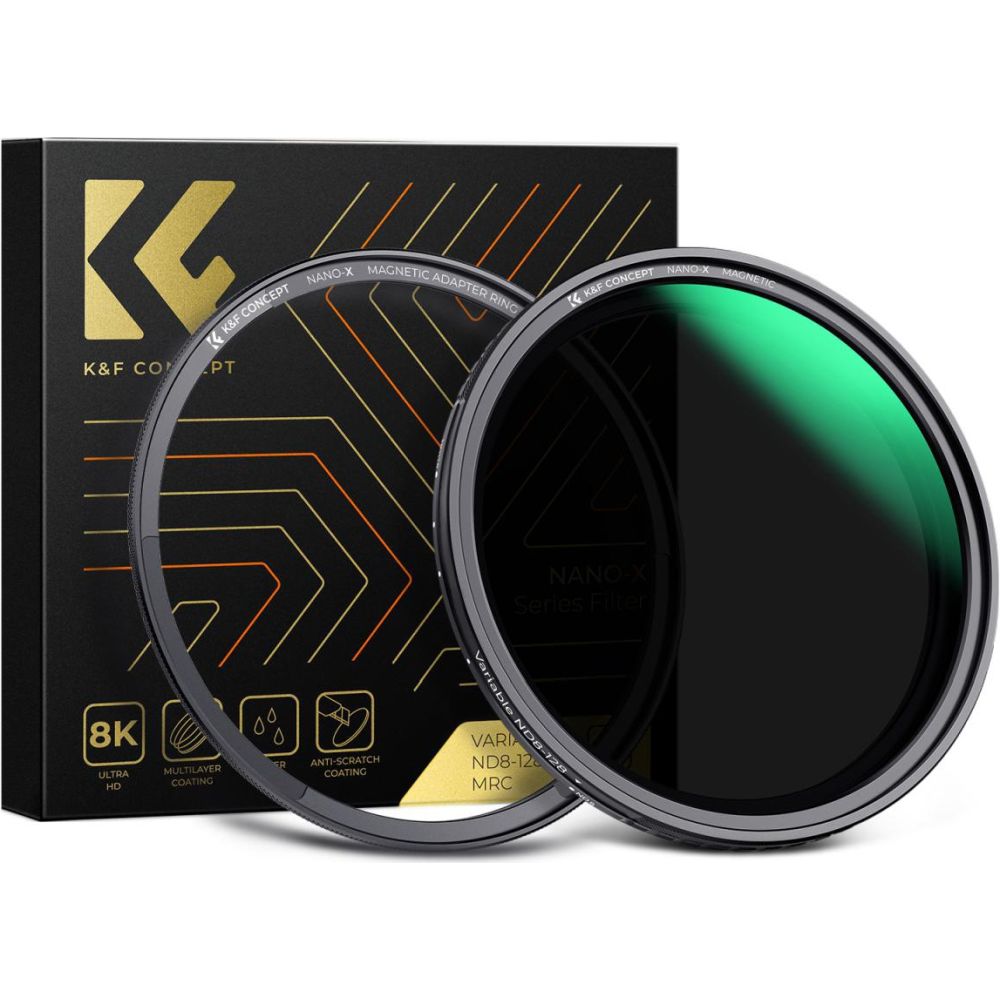 Filtre ND variable K&F Concept ND8-128 Nano X magnétique 82 mm