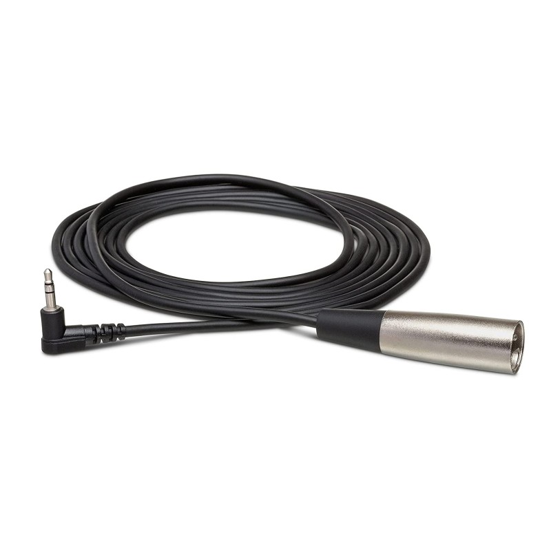 Hosa Câble pour microphone de caméscope, angle droit 3.5 mm TRS à XLR3M, 5m