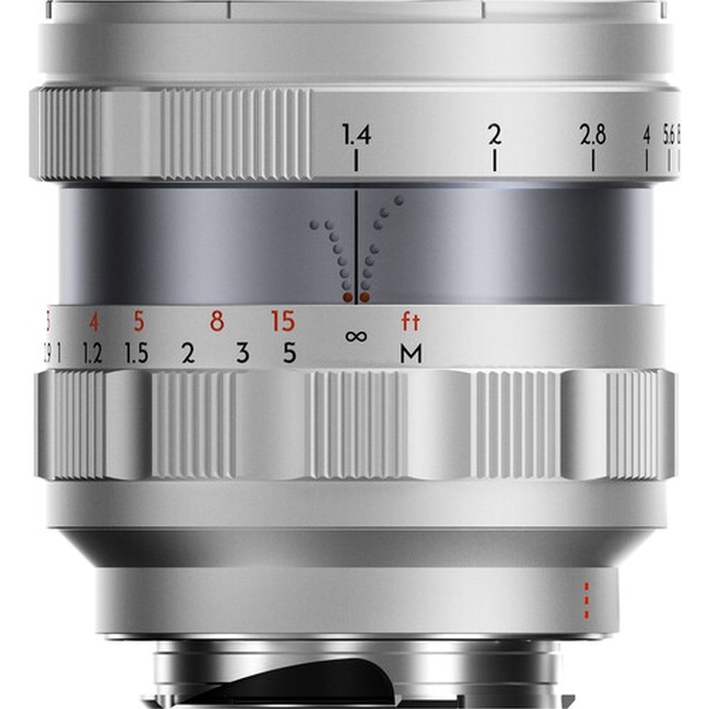 Thypoch Objectif photographique plein format Simera 75mm F/1.4 pour monture Leica M argenté