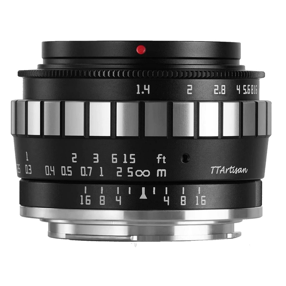 Objectif à focale fixe grand angle TT Artisan APS-C 23 mm F1.4 SONY E NOIR+ ARGENT