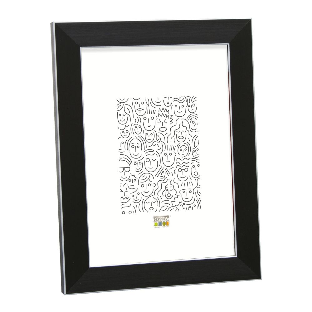 Deknudt Cadre photo noir avec bord argenté 30x30 S41VK2