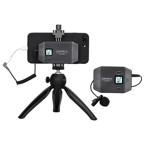 Microphone sans fil mini et flexible Comica UHF 6 canaux avec poignée ordinaire détachable
